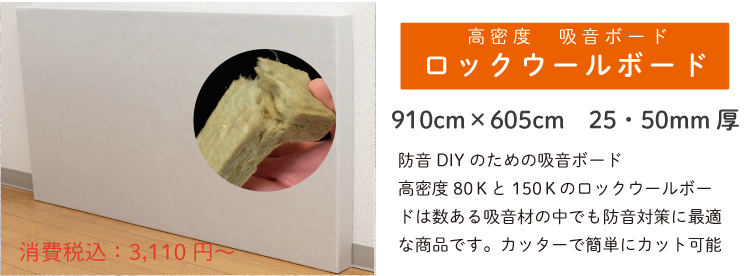 ピアリビング ロックウールボード　密度80kg/m3　厚み50mm